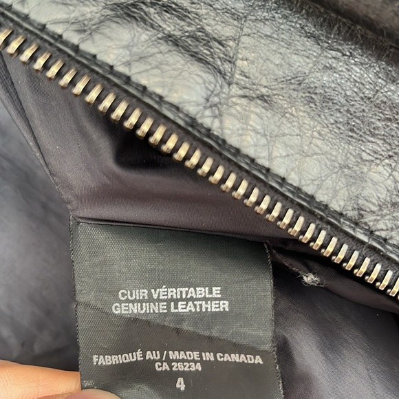 M0851 leather jacket, bomber style, size 4 - Picture 10 of 13